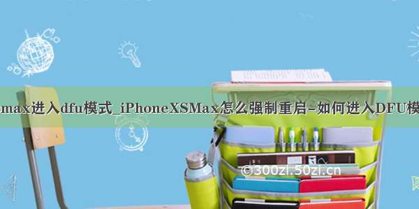 xsmax进入dfu模式_iPhoneXSMax怎么强制重启-如何进入DFU模式