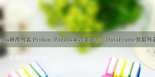 python pandas修改列名 Python_Pandas学习笔记02：DataFrame获取列名和修改列名