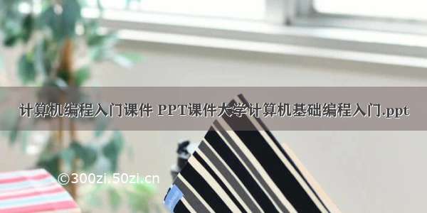 计算机编程入门课件 PPT课件大学计算机基础编程入门.ppt