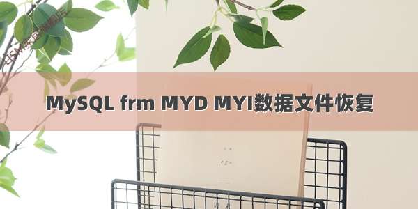 MySQL frm MYD MYI数据文件恢复