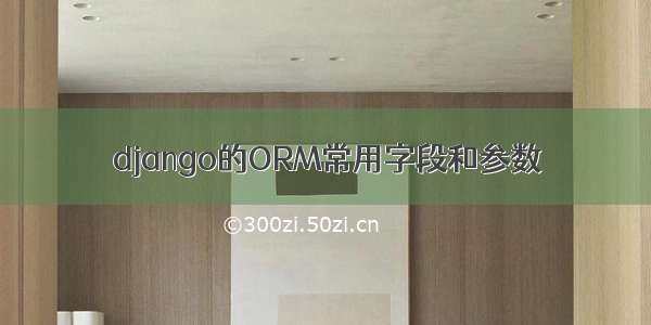 django的ORM常用字段和参数