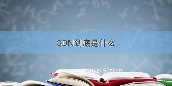 SDN到底是什么