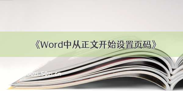 《Word中从正文开始设置页码》