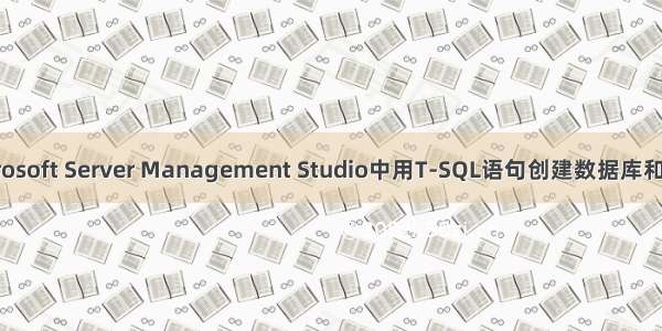 在Microsoft Server Management Studio中用T-SQL语句创建数据库和工作表