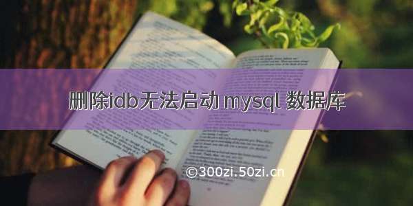 删除idb无法启动 mysql 数据库