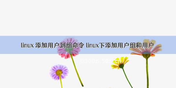 linux 添加用户到组命令 linux下添加用户组和用户