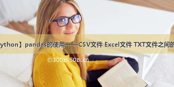 【Python】pandas的使用——CSV文件 Excel文件 TXT文件之间的转换