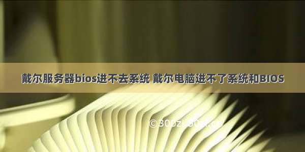 戴尔服务器bios进不去系统 戴尔电脑进不了系统和BIOS