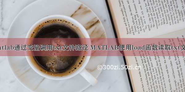 matlab通过变量调用txt文件路径 MATLAB使用load函数读取txt文档