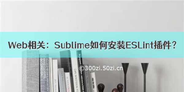 Web相关：Sublime如何安装ESLint插件？