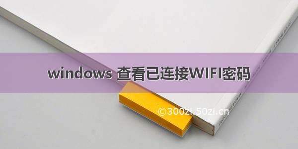 windows 查看已连接WIFI密码