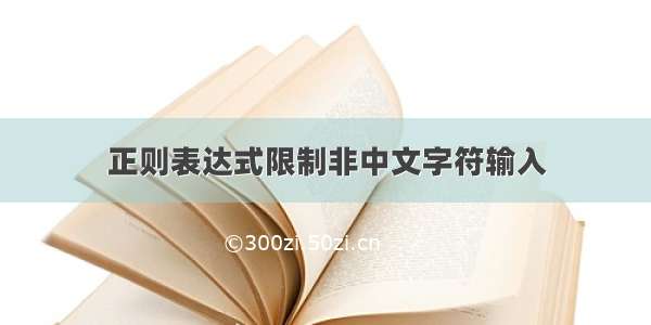 正则表达式限制非中文字符输入