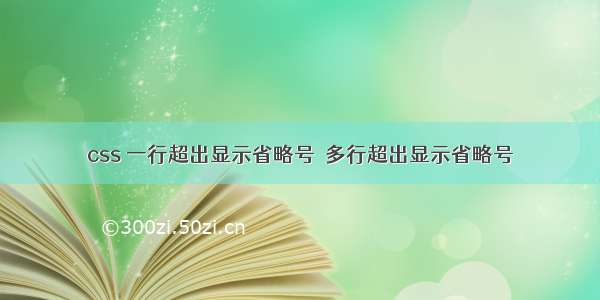 css 一行超出显示省略号  多行超出显示省略号