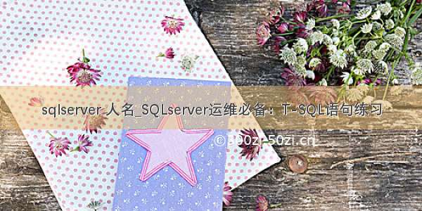 sqlserver 人名_SQLserver运维必备：T-SQL语句练习