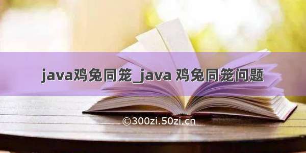 java鸡兔同笼_java 鸡兔同笼问题