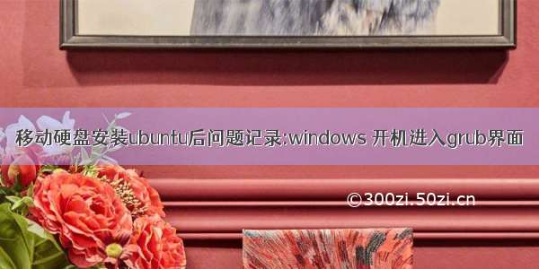 移动硬盘安装ubuntu后问题记录:windows 开机进入grub界面