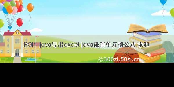 POI：java导出excel java设置单元格公式 求和