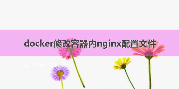 docker修改容器内nginx配置文件