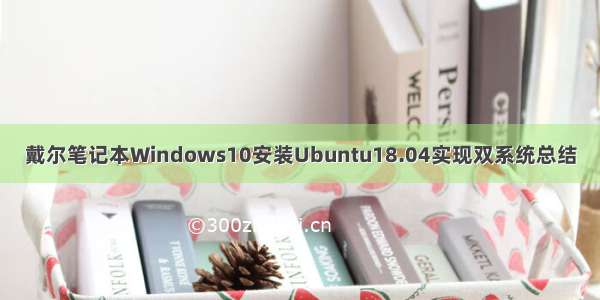 戴尔笔记本Windows10安装Ubuntu18.04实现双系统总结