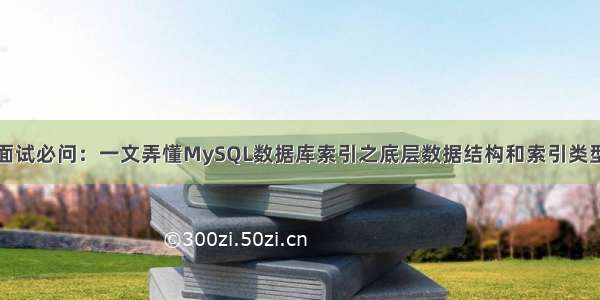 面试必问：一文弄懂MySQL数据库索引之底层数据结构和索引类型