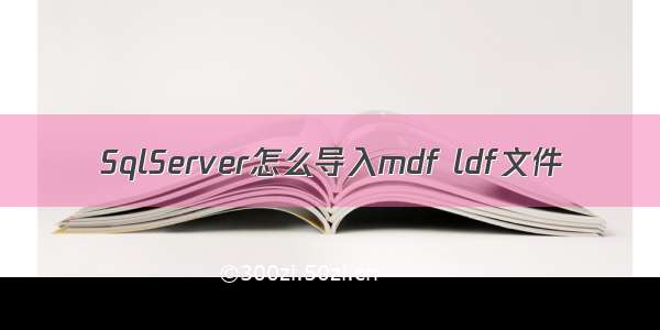 SqlServer怎么导入mdf ldf文件