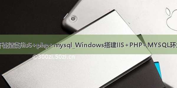 架设winr2下配置好iis6+php+mysql_Windows搭建IIS+PHP+MYSQL环境全过程(一)