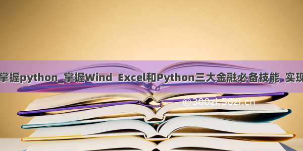 金融行业需要掌握python_掌握Wind  Excel和Python三大金融必备技能  实现年薪翻两番...