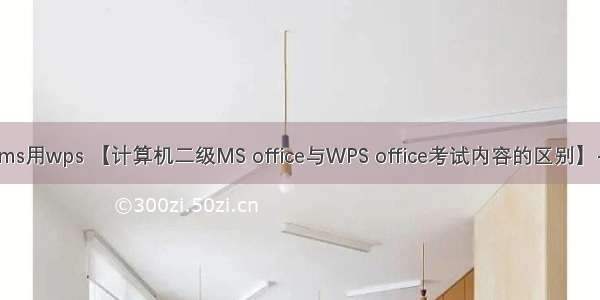 计算机二级ms用wps 【计算机二级MS office与WPS office考试内容的区别】- 环球网校...