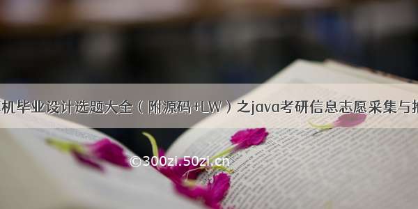 最新SSM计算机毕业设计选题大全（附源码+LW）之java考研信息志愿采集与推荐系统r53k4