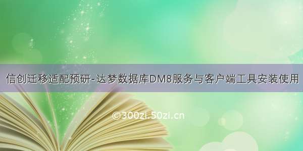 信创迁移适配预研-达梦数据库DM8服务与客户端工具安装使用