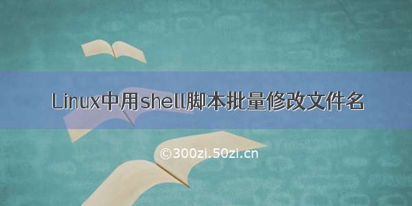 Linux中用shell脚本批量修改文件名