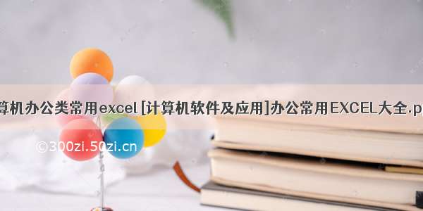 计算机办公类常用excel [计算机软件及应用]办公常用EXCEL大全.ppt