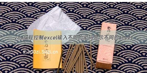 vba编程控制excel输入不同的密码显示不同的sheet