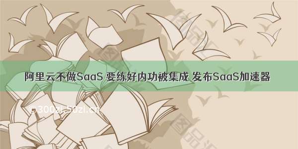 阿里云不做SaaS 要练好内功被集成 发布SaaS加速器