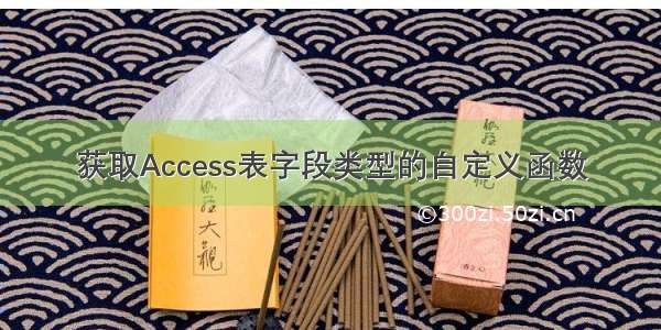 获取Access表字段类型的自定义函数