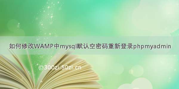 如何修改WAMP中mysql默认空密码重新登录phpmyadmin