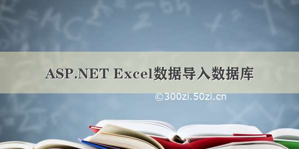 ASP.NET Excel数据导入数据库