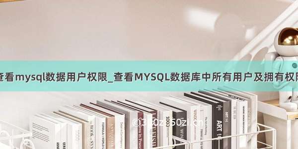 查看mysql数据用户权限_查看MYSQL数据库中所有用户及拥有权限