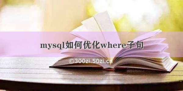 mysql如何优化where子句