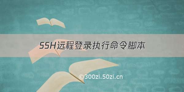 SSH远程登录执行命令脚本