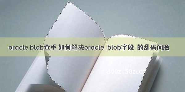 oracle blob查重 如何解决oracle blob字段 的乱码问题