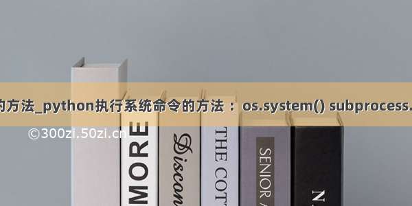 python执行系统命令的方法_python执行系统命令的方法 ：os.system() subprocess.popen() command...