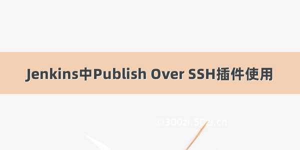 Jenkins中Publish Over SSH插件使用