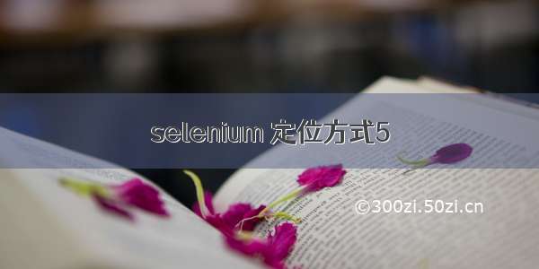 selenium 定位方式5