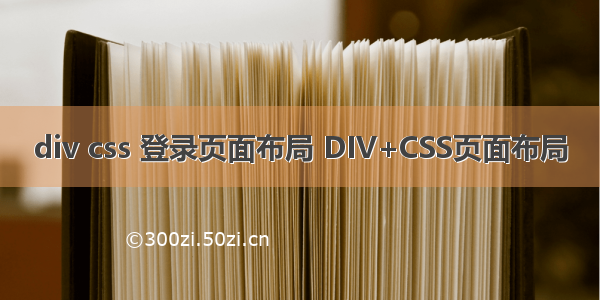 div css 登录页面布局 DIV+CSS页面布局