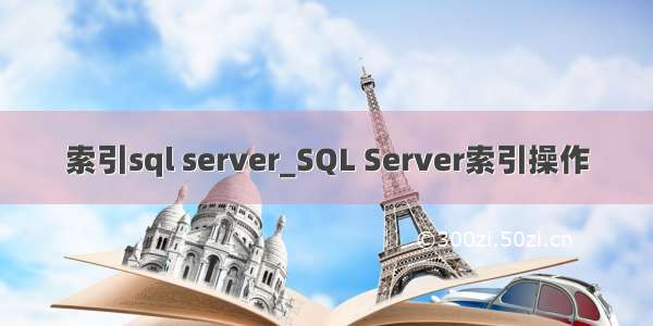 索引sql server_SQL Server索引操作