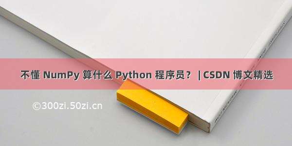 不懂 NumPy 算什么 Python 程序员？ | CSDN 博文精选