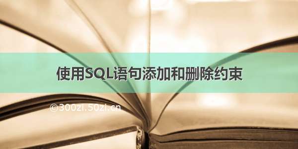 使用SQL语句添加和删除约束