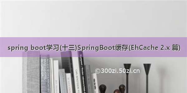 spring boot学习(十三)SpringBoot缓存(EhCache 2.x 篇)