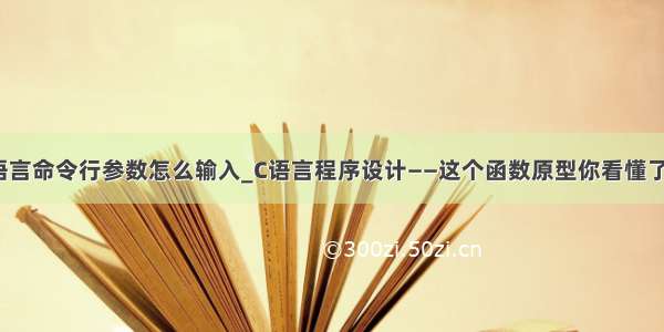 c语言命令行参数怎么输入_C语言程序设计——这个函数原型你看懂了吗